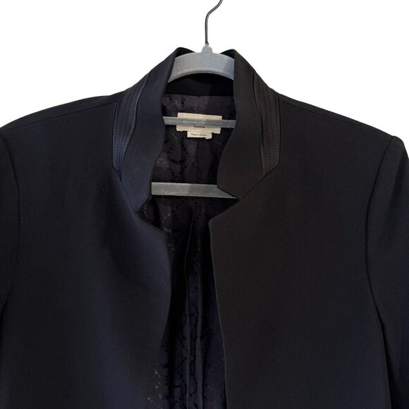 Zadig & Voltaire Size M Volly Crepe Blazer Open Front Black Longline Slim Cut - Picture 6 of 13
